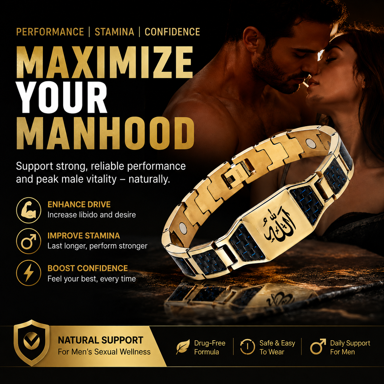 ✨🔥Men’s Strength & Vitality Bracelet💯🎂Upgrade Your Energy, Style, and Confidence-ABB8