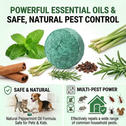 🦟 70% OFF NOW!🔇 🟢 Natural Peppermint Rodent Repellent Tablets – 10 Pack