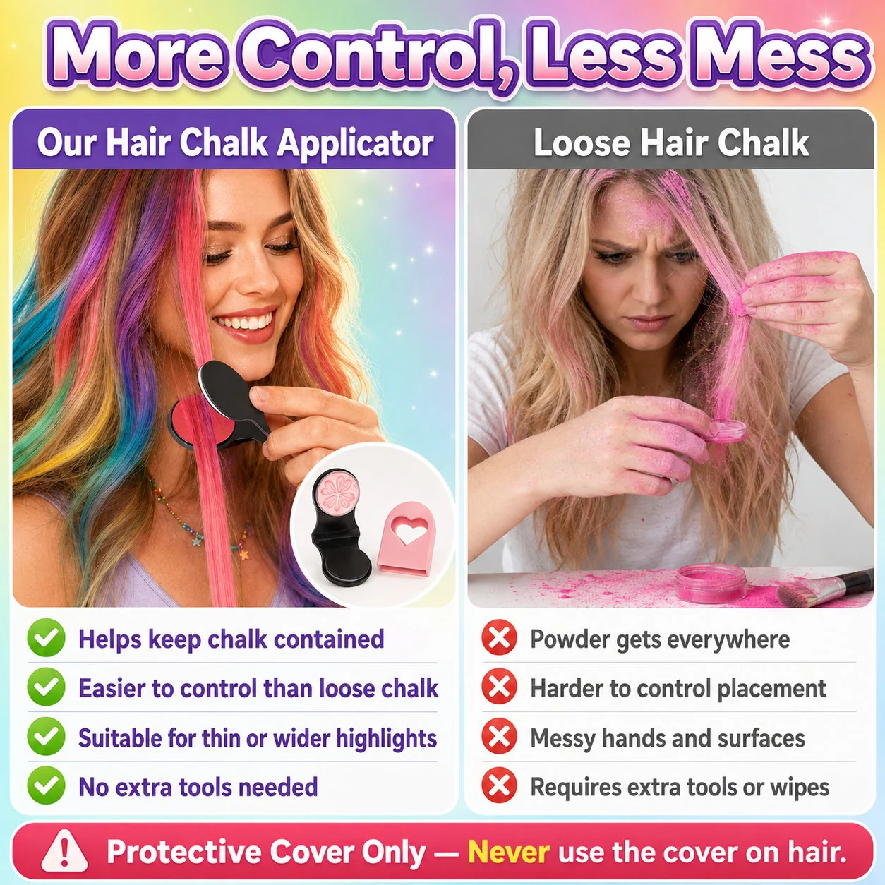 🎨12-Color Temporary Hair Chalk Set for Kids & Teens