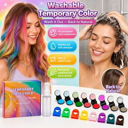 🎨12-Color Temporary Hair Chalk Set for Kids & Teens